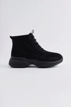 Geschnürte Stiefel Aus Wildlederimitat Mit Dicker Sohle -Nerf Verkäufe bmm23938 black xl 2