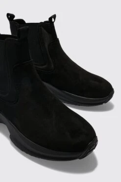 Chelsea-Stiefel Aus Wildlederimitat Mit Klobiger Sohle -Nerf Verkäufe bmm23939 black xl 2