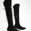 Overknee-Stiefel Mit Spitzen-Detail -Nerf Verkäufe dzz20443 black xl