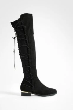 Overknee-Stiefel Mit Spitzen-Detail -Nerf Verkäufe dzz20443 black xl 1