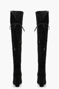 Overknee-Stiefel Mit Spitzen-Detail Und Blockabsatz 9 Overknee-Stiefel Mit Spitzen-Detail Und Blockabsatz -Nerf Verkäufe dzz75324 black xl 3