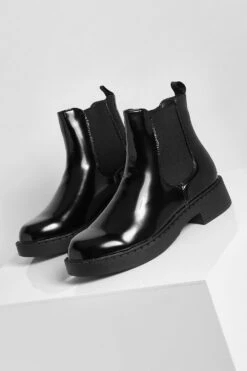 Klobige Lack Chelsea-Stiefel 8 Klobige Lack Chelsea-Stiefel -Nerf Verkäufe fzz04228 black xl 2