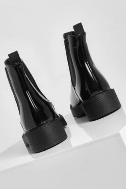 Klobige Lack Chelsea-Stiefel 9 Klobige Lack Chelsea-Stiefel -Nerf Verkäufe fzz04228 black xl 3