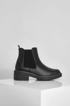 Breite Passform Chelsea-Stiefel Mit Kontrast-Naht -Nerf Verkäufe fzz17627 black xl 2