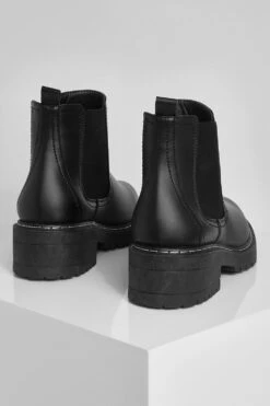 Breite Passform Chelsea-Stiefel Mit Kontrast-Naht -Nerf Verkäufe fzz17627 black xl 3