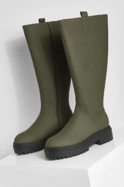 Kniehohe Klobige Stiefel -Nerf Verkäufe fzz19109 khaki xl 2