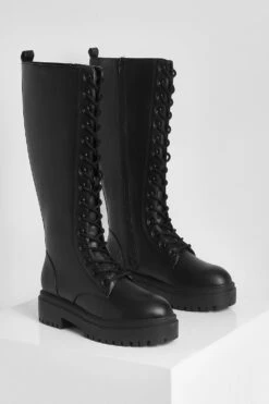 Geschnürte Overknee-Stiefel -Nerf Verkäufe fzz19117 black xl 2