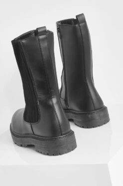 Breite Passform Mittelhohe Chelsea-Stiefel -Nerf Verkäufe fzz20428 black xl 3