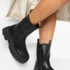 Weit Geschnittene Chelsea-Stiefel Mit Klobigem Absatz -Nerf Verkäufe fzz23335 black xl