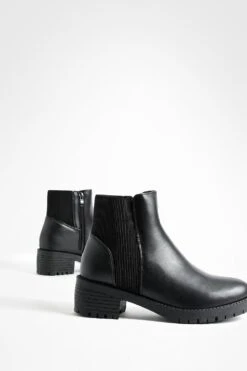 Gerippte Elastische Chelsea-Stiefel -Nerf Verkäufe fzz24089 black xl 3