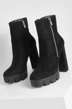 Platform Chelsea-Stiefel Mit Blockabsatz -Nerf Verkäufe fzz31794 black xl 2
