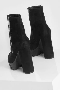 Platform Chelsea-Stiefel Mit Blockabsatz -Nerf Verkäufe fzz31794 black xl 3