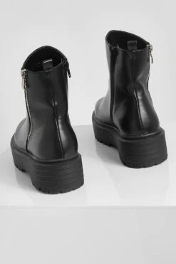 Breite Passform PU Chelsea-Stiefel Mit Reißverschluss -Nerf Verkäufe fzz34227 black xl 3