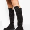 Breite Passform Klobige Overknee-Stiefel