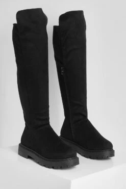 Breite Passform Klobige Overknee-Stiefel 8 Breite Passform Klobige Overknee-Stiefel -Nerf Verkäufe fzz34961 black xl 2