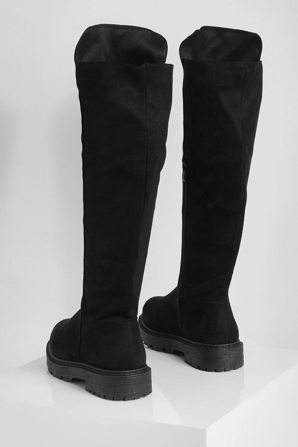 Breite Passform Klobige Overknee-Stiefel 6 Breite Passform Klobige Overknee-Stiefel – Bild 4