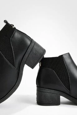 Breite Passform Chelsea-Stiefel Mit Tiefem Blockabsatz -Nerf Verkäufe fzz46169 black xl 3