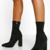 Spitze Socken-Stiefel Mit Blockabsatz -Nerf Verkäufe fzz50134 black xl