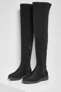 Flache Stretch-Overknee-Stiefel -Nerf Verkäufe fzz53328 black xl 2