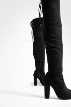 Breite Passform Overknee-Stiefel Mit Blockabsatz 9 Breite Passform Overknee-Stiefel Mit Blockabsatz -Nerf Verkäufe fzz55491 black xl 3