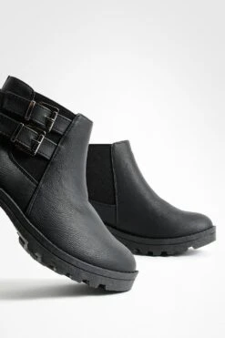 Chelsea-Stiefel Mit Blockabsatz Und Schnallen-Detail 9 Chelsea-Stiefel Mit Blockabsatz Und Schnallen-Detail -Nerf Verkäufe fzz72666 black xl 3