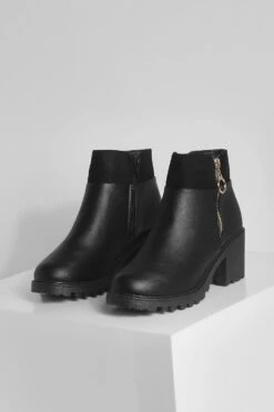 Chelsea-Stiefel Mit Blockabsatz, O-Ring Und Seitlichem Reißverschluss -Nerf Verkäufe fzz72680 black xl 2