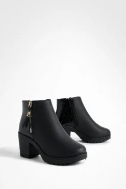 Klobige Chelsea-Stiefel Mit Reißverschluss Und Kroko-Einsatz