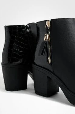 Klobige Chelsea-Stiefel Mit Reißverschluss Und Kroko-Einsatz -Nerf Verkäufe fzz87412 black xl 3