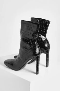 Breite Passform Eckige Kroko-Stiefel -Nerf Verkäufe gzz08410 black xl 3