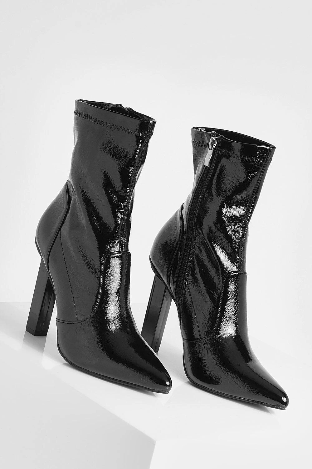 Spitze Stiefel Mit Kroko-Detail 5 Spitze Stiefel Mit Kroko-Detail – Bild 3