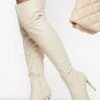 Spitze Overknee Stiletto-Stiefel Mit Absatz 1 Spitze Overknee Stiletto-Stiefel Mit Absatz -Nerf Verkäufe gzz08427 ecru xl
