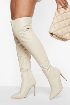 Spitze Overknee Stiletto-Stiefel Mit Absatz