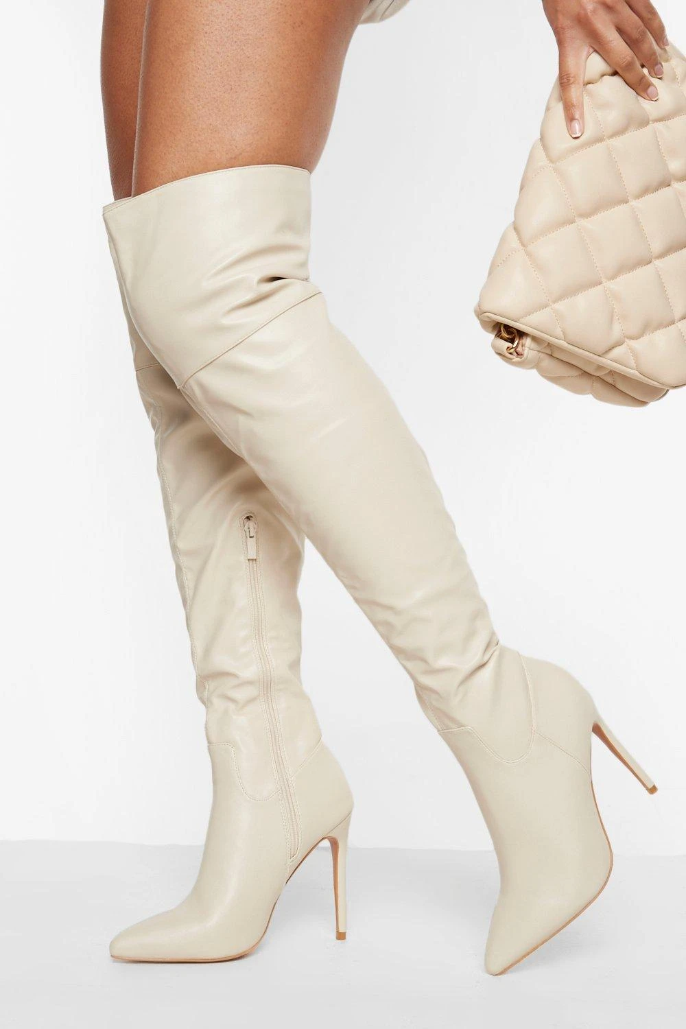 Spitze Overknee Stiletto-Stiefel Mit Absatz 3 Spitze Overknee Stiletto-Stiefel Mit Absatz