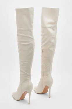 Spitze Overknee Stiletto-Stiefel Mit Absatz 9 Spitze Overknee Stiletto-Stiefel Mit Absatz -Nerf Verkäufe gzz08427 ecru xl 3