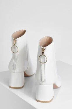 Breite Passform Eckige Stiefel Mit Ring-Detail 9 Breite Passform Eckige Stiefel Mit Ring-Detail -Nerf Verkäufe gzz08434 white xl 3