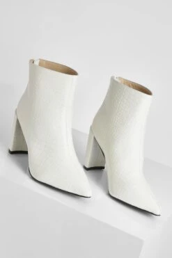 Breite Passform Spitze Kroko-Stiefel Mit Absatz -Nerf Verkäufe gzz08435 off20white xl 2