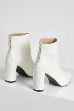 Breite Passform Spitze Kroko-Stiefel Mit Absatz -Nerf Verkäufe gzz08435 off20white xl 3