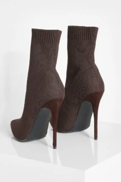 Breite Passform Spitze Stiletto Socken-Stiefel -Nerf Verkäufe gzz08440 chocolate xl 3