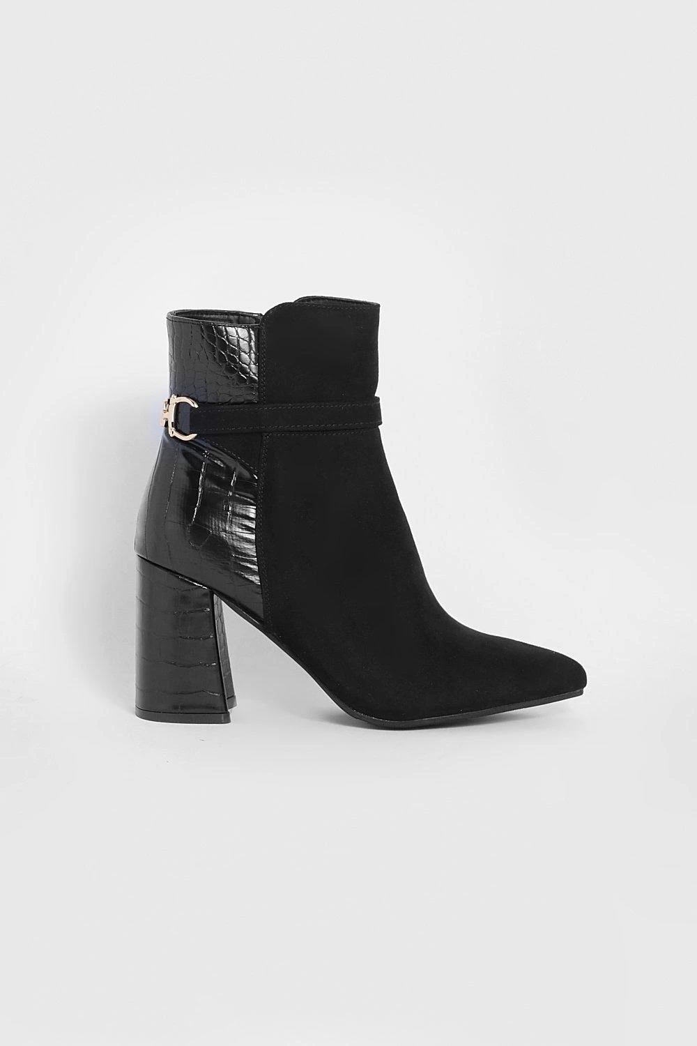 Breite Passform Stiefel Mit Hardware-Detail Und Blockabsatz 4 Breite Passform Stiefel Mit Hardware-Detail Und Blockabsatz – Bild 2