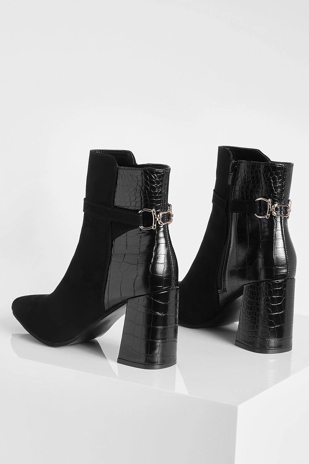 Breite Passform Stiefel Mit Hardware-Detail Und Blockabsatz 6 Breite Passform Stiefel Mit Hardware-Detail Und Blockabsatz – Bild 4