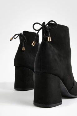 Breite Passform Socken-Stiefel Mit Schnür-Detail Und Blockabsatz -Nerf Verkäufe gzz15132 black xl 3