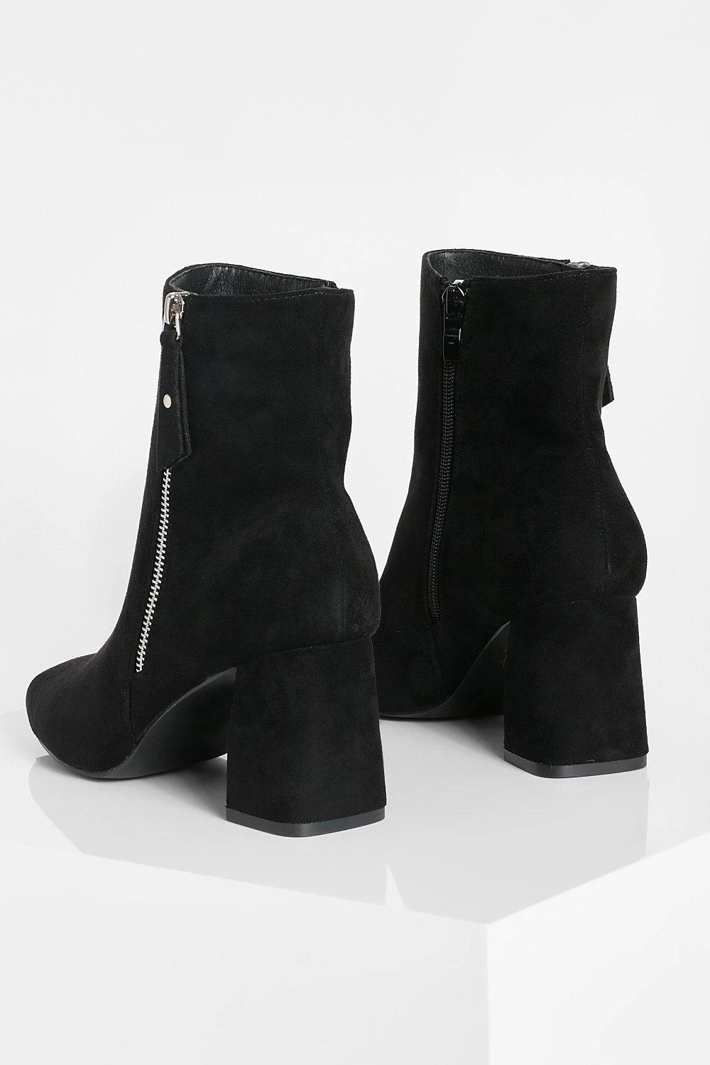 Breite Passform Stiefel Mit Blockabsatz Und Reißverschluss 6 Breite Passform Stiefel Mit Blockabsatz Und Reißverschluss – Bild 4