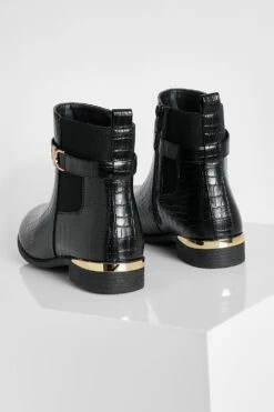 Breite Passform Kroko Chelsea-Stiefel Mit Detail 9 Breite Passform Kroko Chelsea-Stiefel Mit Detail -Nerf Verkäufe gzz20607 black xl 3