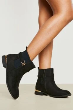 Breite Passform Chelsea-Stiefel Mit Detail