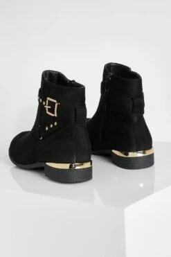 Breite Passform Chelsea-Stiefel Mit Schnalle Und Nieten-Detail 9 Breite Passform Chelsea-Stiefel Mit Schnalle Und Nieten-Detail -Nerf Verkäufe gzz20612 black xl 3