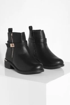 Chelsea-Stiefel Mit Reißverschluss-Detail Und Seitlicher Schnalle -Nerf Verkäufe gzz20661 black xl 2