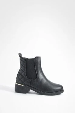 Breite Passform Chelsea-Stiefel Mit Gestepptem Detail -Nerf Verkäufe gzz20662 black xl 2