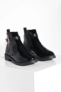 Breite Passform Stiefel Mit Schnalle Und Reißverschluss -Nerf Verkäufe gzz20691 black xl 2