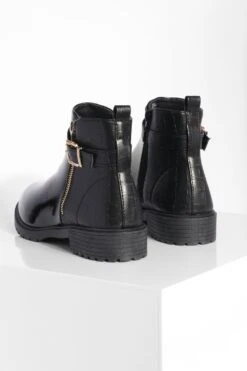 Breite Passform Stiefel Mit Schnalle Und Reißverschluss -Nerf Verkäufe gzz20691 black xl 3