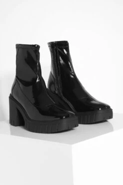 Socken-Stiefel Aus Leder Mit Absatz -Nerf Verkäufe gzz20820 black xl 2